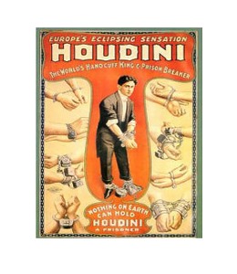 1920&#039;s Harry Houdini Classic Handcuff Escape Magic Poster